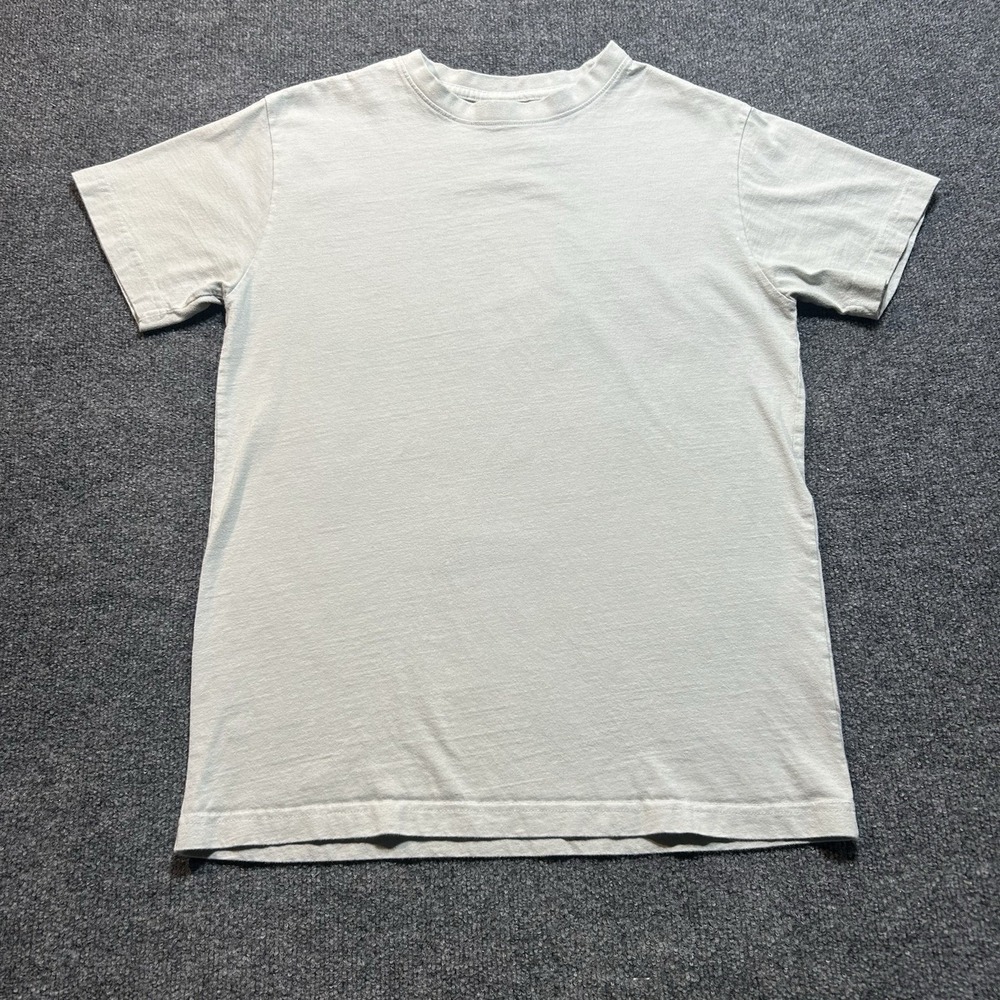 Time and Space T-Shirt Mens Crew Neck Small Plain Cream Short Sleeve Classic